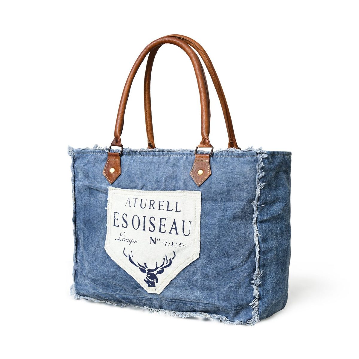 Denim Boho Chic Canvas Shoulder Bag thumbnail 2