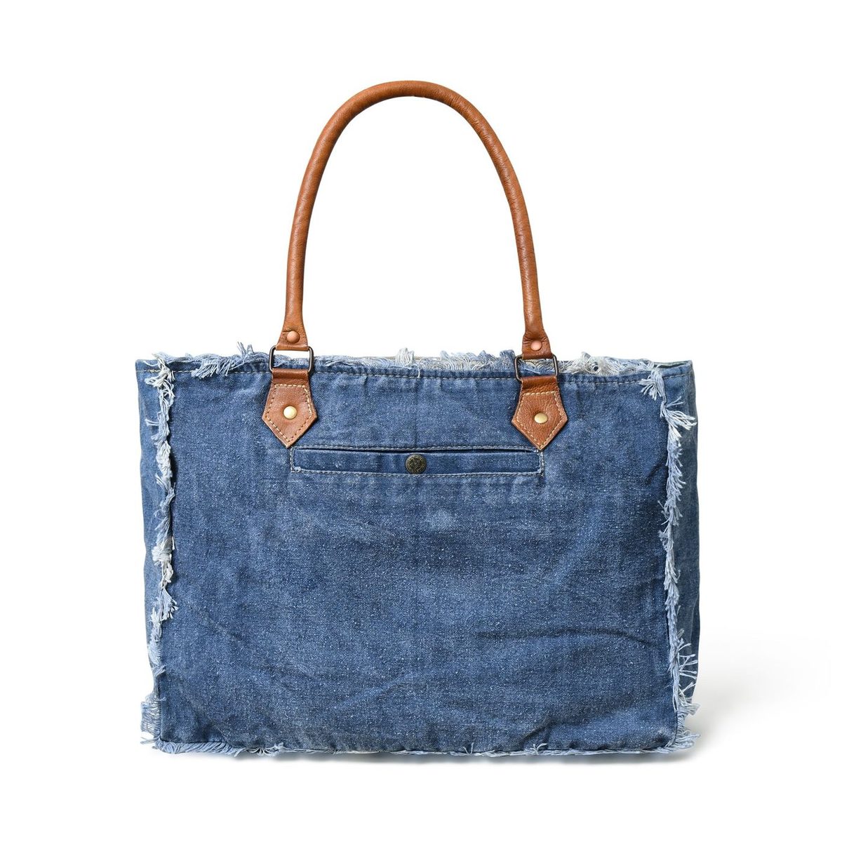 Denim Boho Chic Canvas Shoulder Bag thumbnail 5