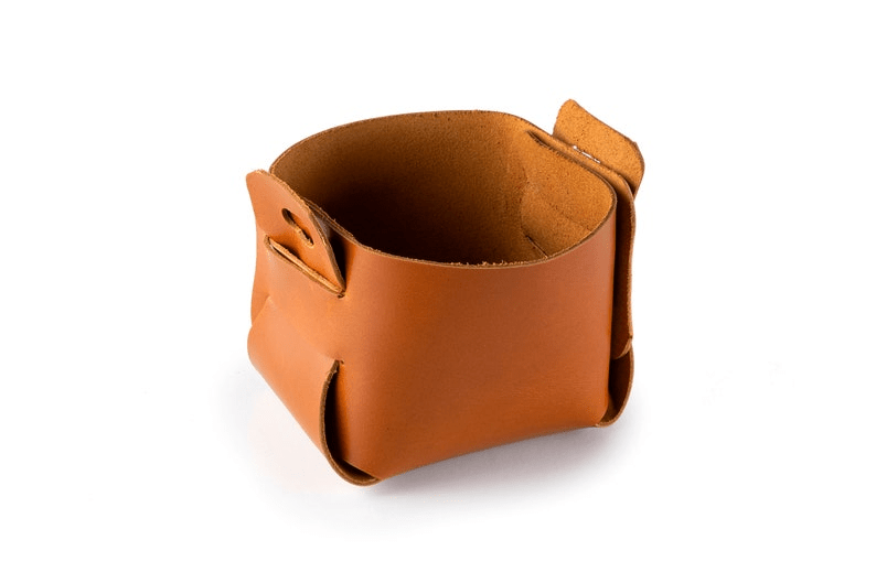 Distressed Leather Mini Storage Basket thumbnail 3