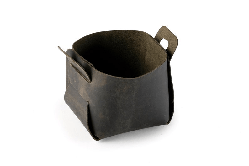 Distressed Leather Mini Storage Basket thumbnail 6