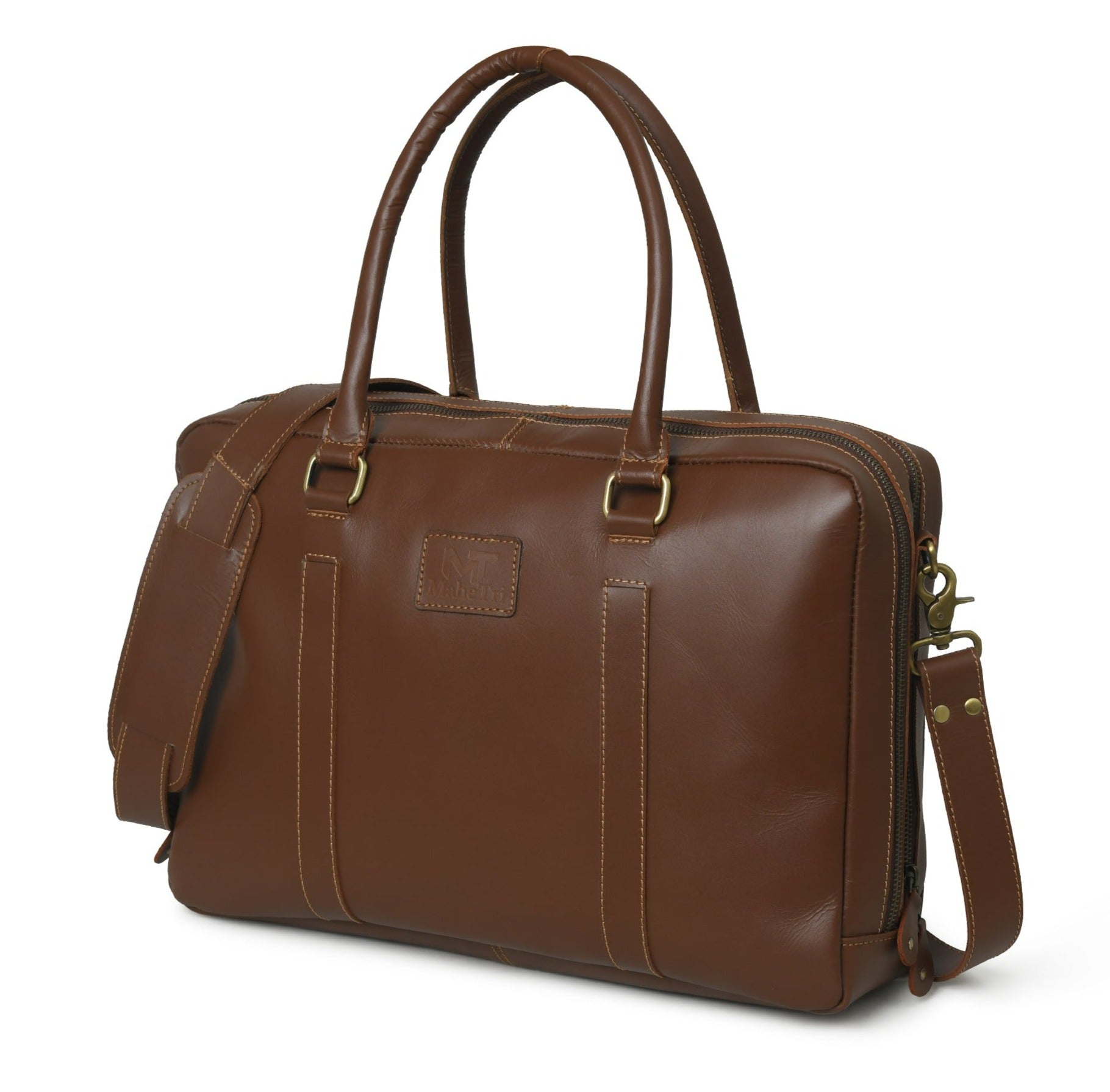 Dixon Brown Buffalo Leather Laptop Office Briefcase thumbnail 3