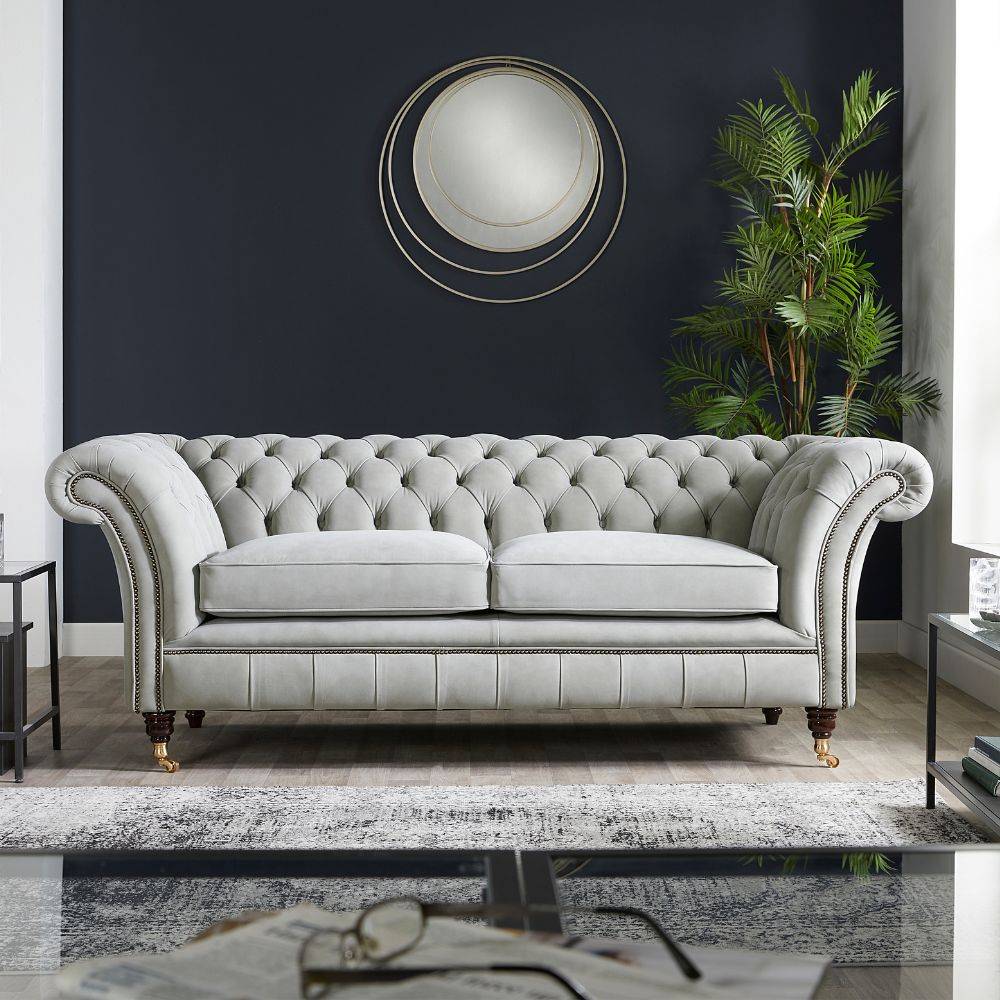 Drummond Tufted Leather Chesterfield Sofa thumbnail 2