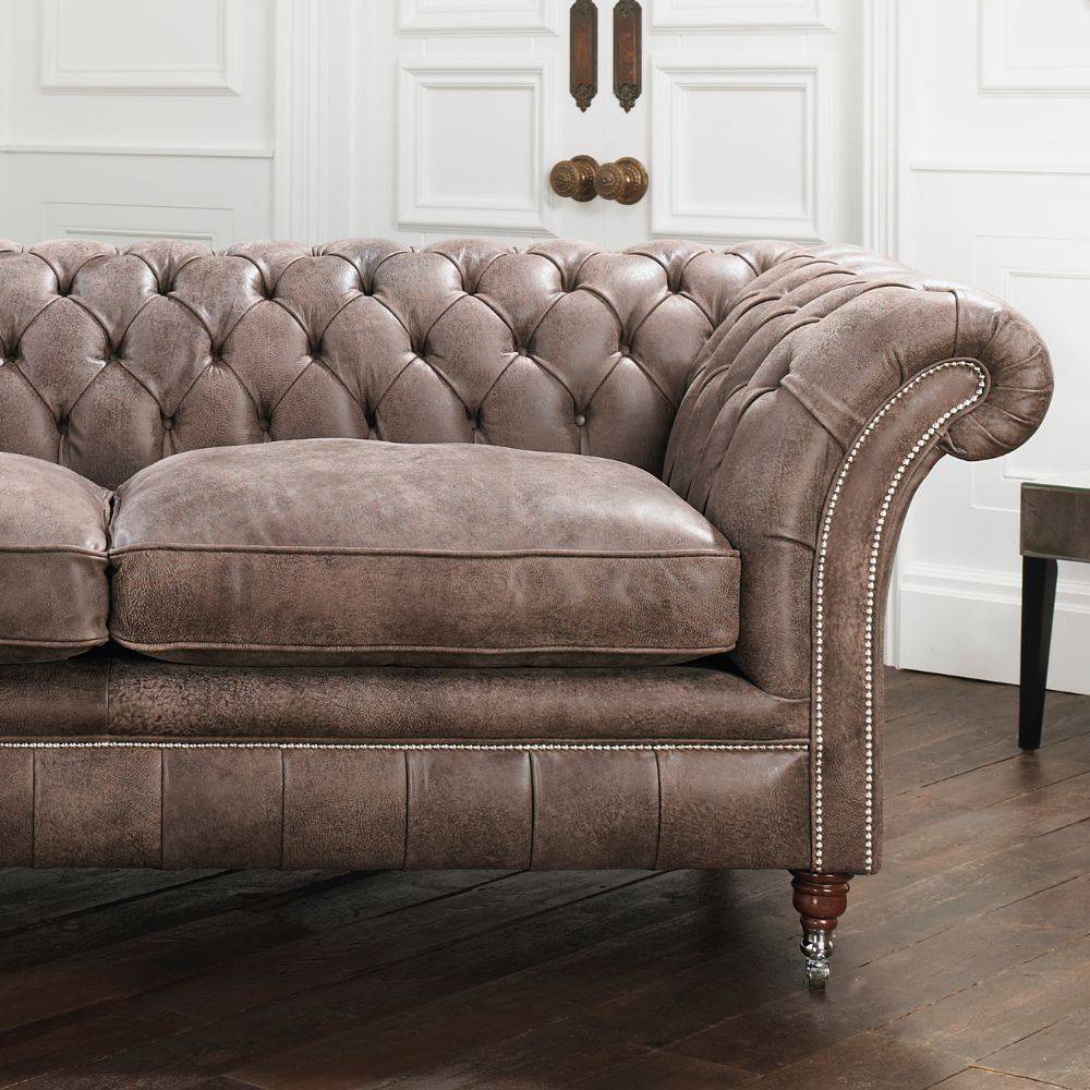 Drummond Tufted Leather Chesterfield Sofa thumbnail 4