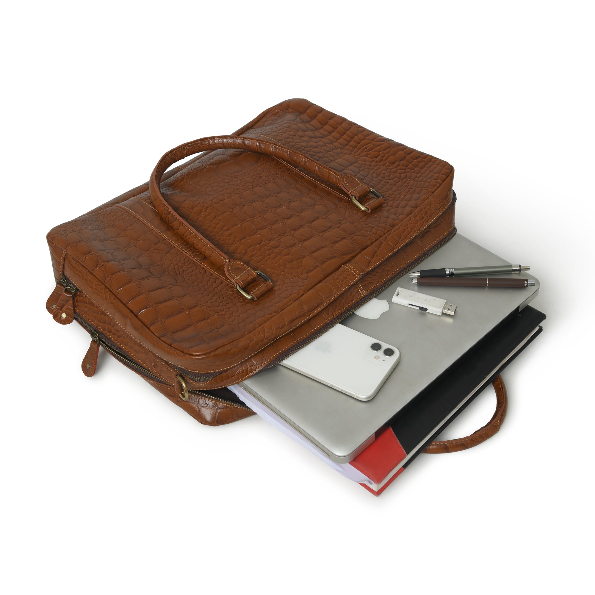 Easton Premium Buffalo Leather Laptop Office Briefcase thumbnail 6