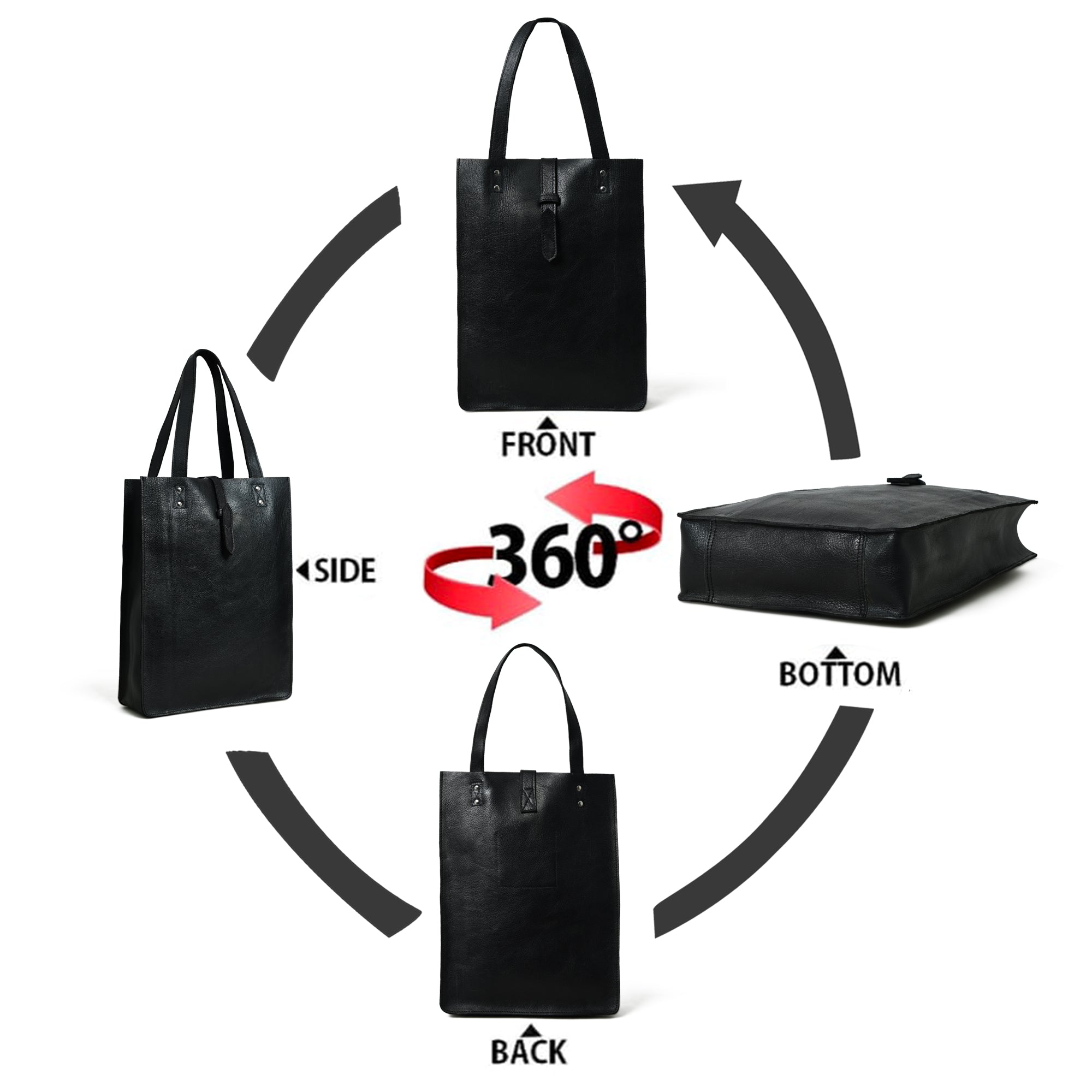 Ebony Elegance Leather Tote thumbnail 11