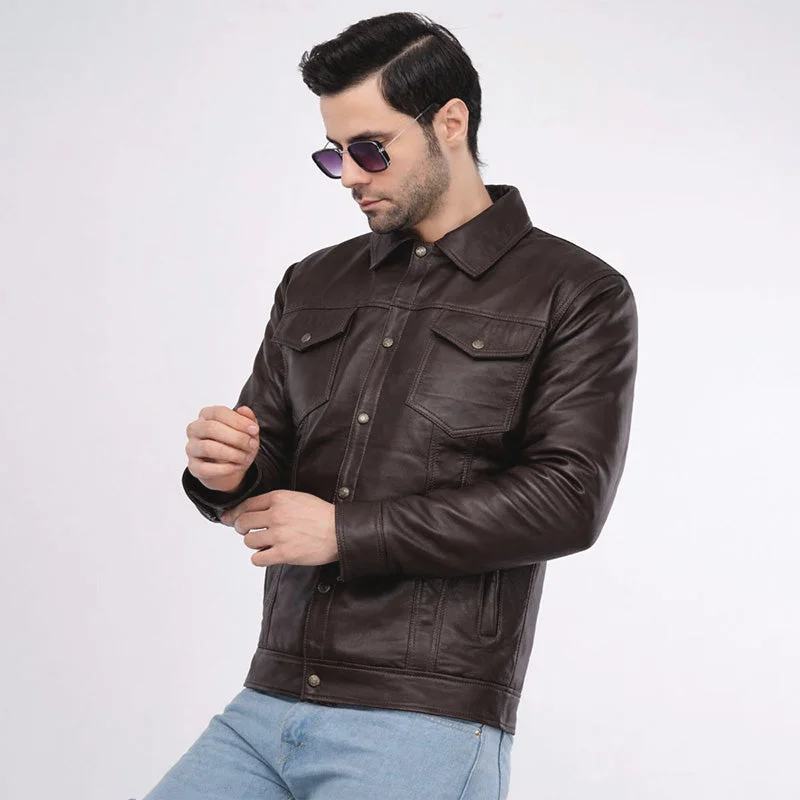 ELVAR Dark Brown Leather Jacket