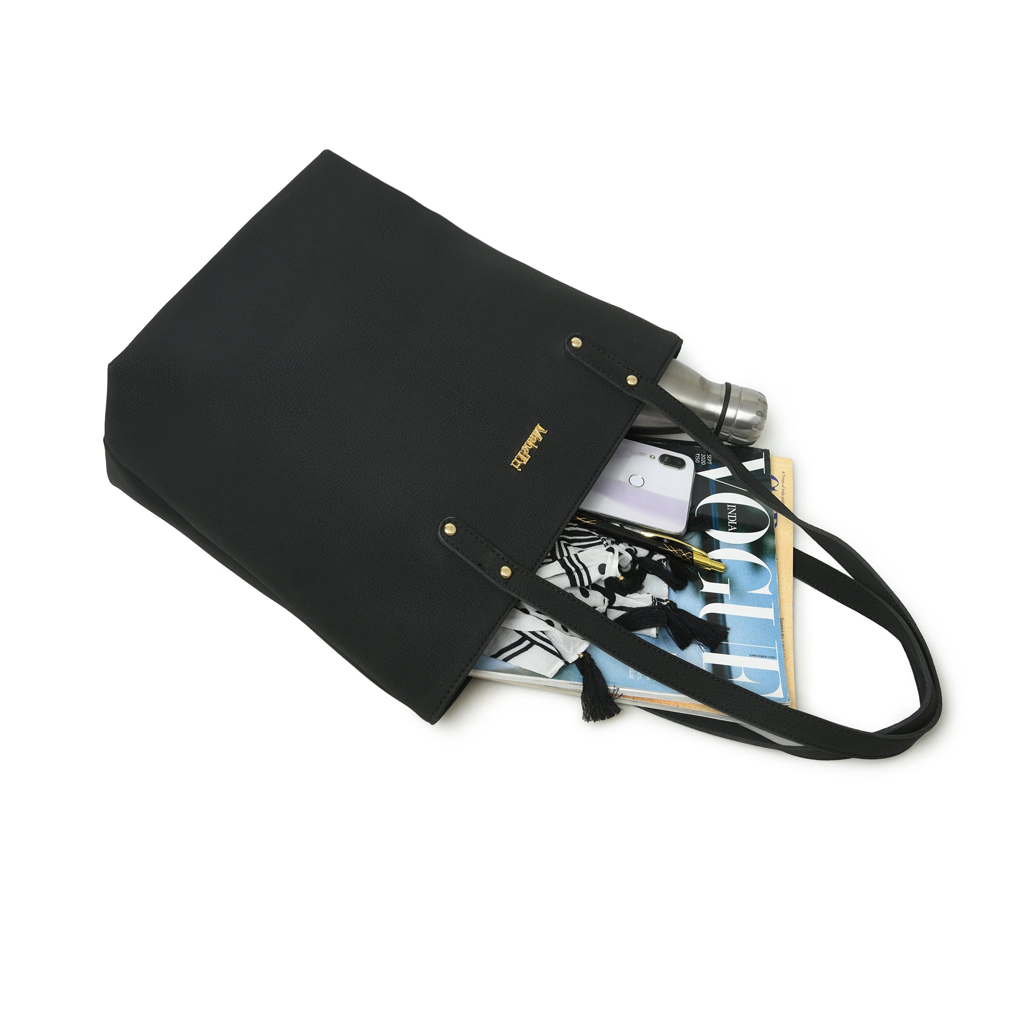 Era Vegan Leather Tote - Midnight Black thumbnail 6