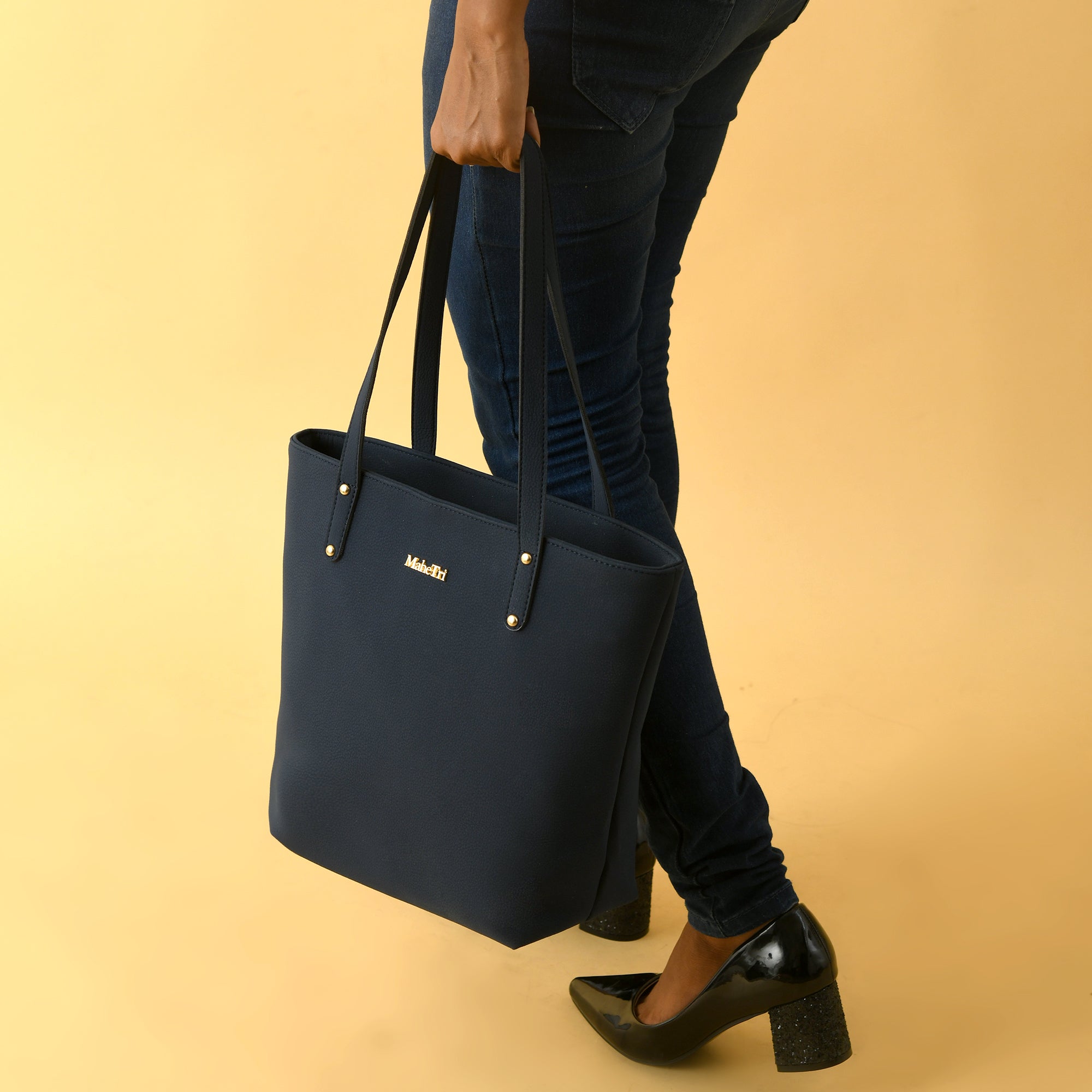 Era Vegan Leather Tote - Navy Blue thumbnail 8
