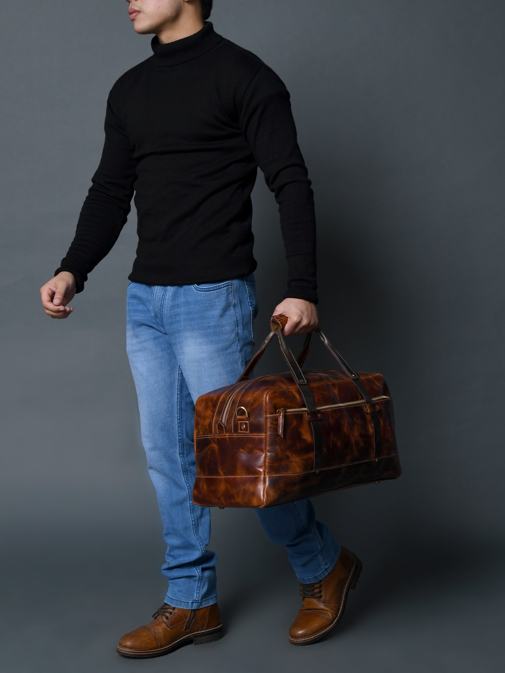 Espresso Elegance Carry On Duffle, Saddle Tan thumbnail 6