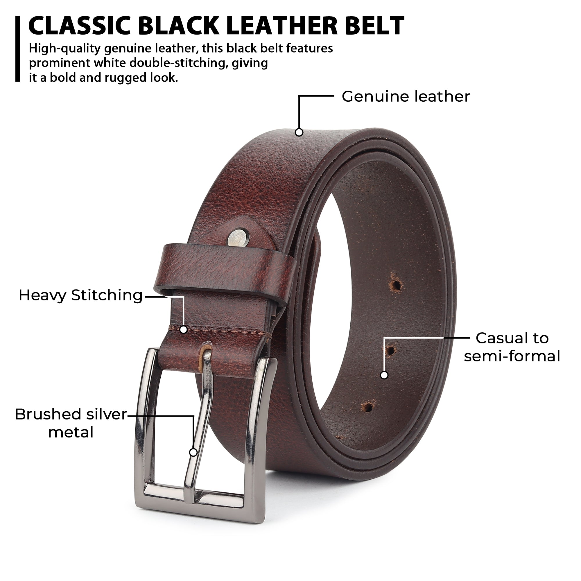 Everyday Mens Leather Belt thumbnail 5