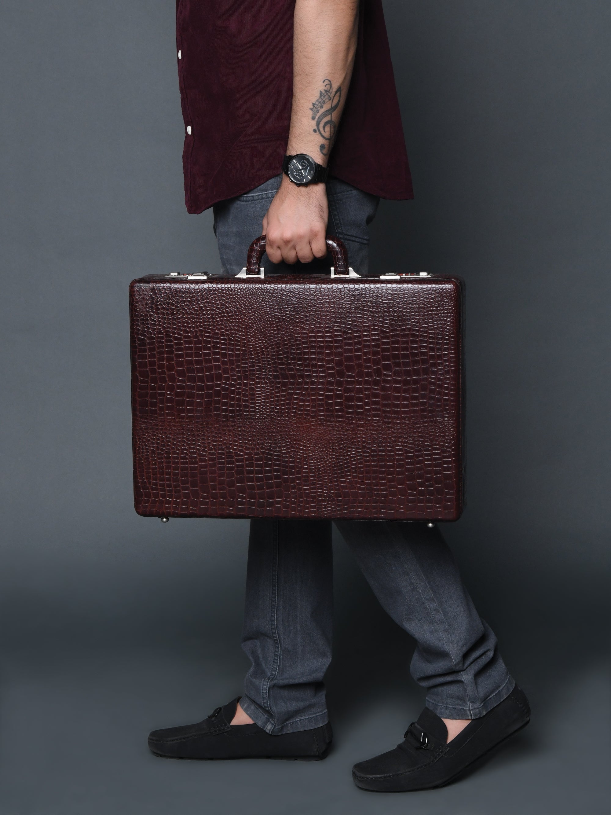 Executive Croco Leather Briefcase/Suitcase thumbnail 3