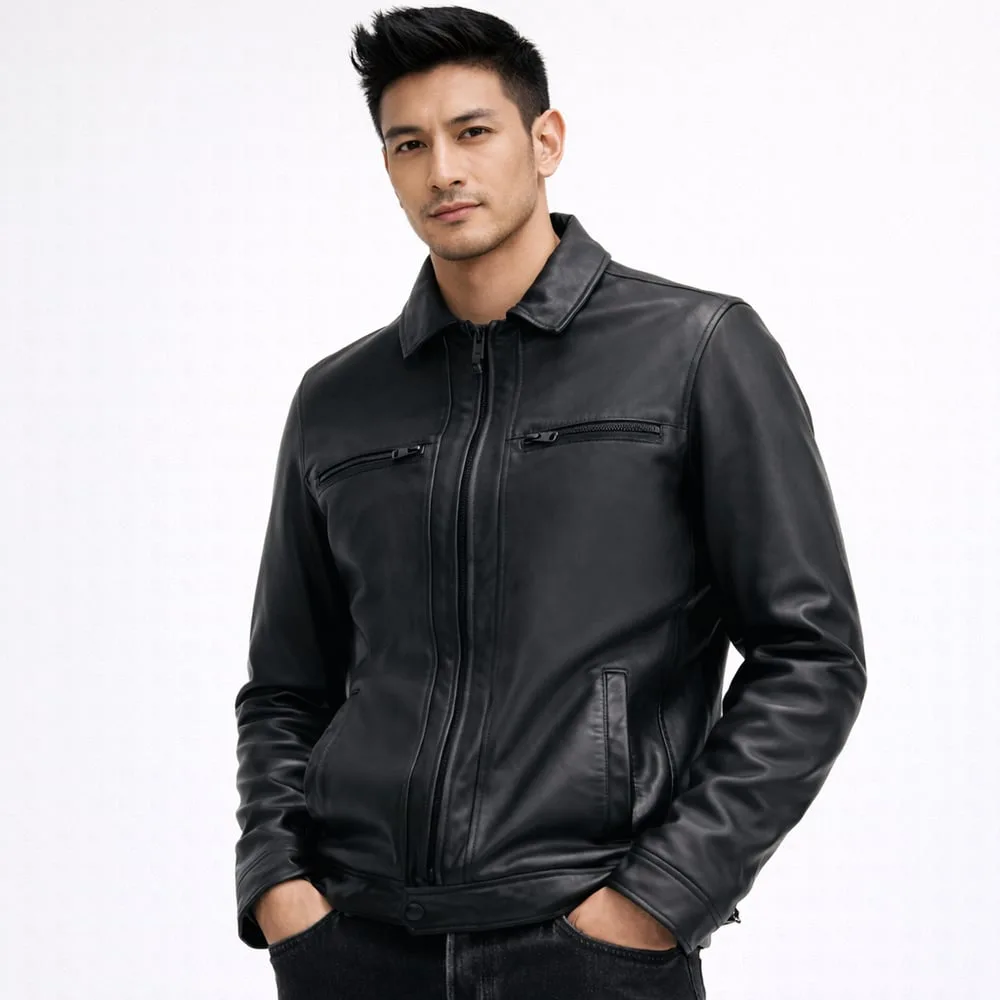 Fahad Retro Genuine Leather Jacket for Men