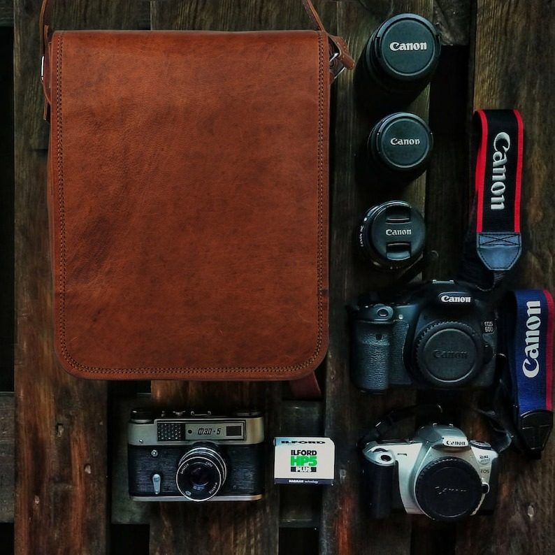 IndiFash - 9*11 inches Full Flap Handcrafted Goat Leather Sling Bag | 100% Genuine Leather thumbnail 3