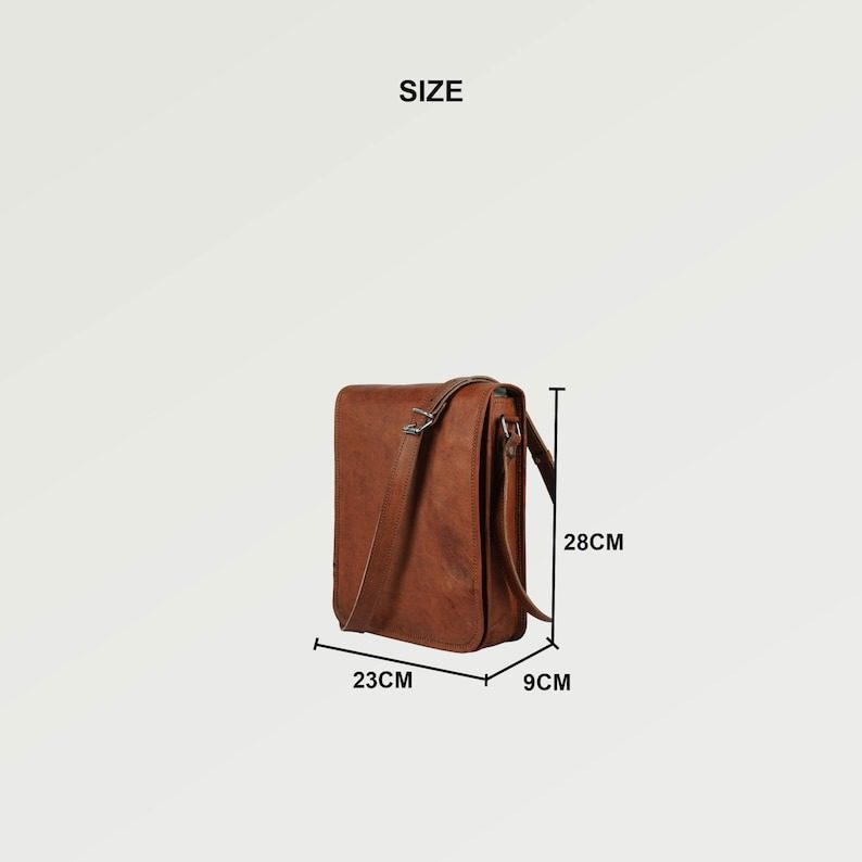 IndiFash - 9*11 inches Full Flap Handcrafted Goat Leather Sling Bag | 100% Genuine Leather thumbnail 4