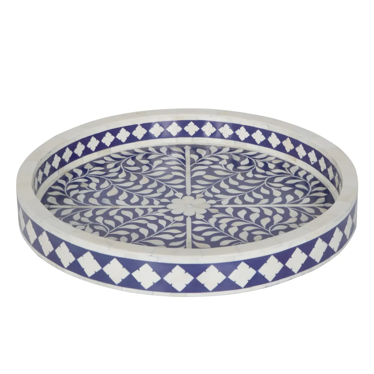 Floral Bone Inlay Decorative Tray