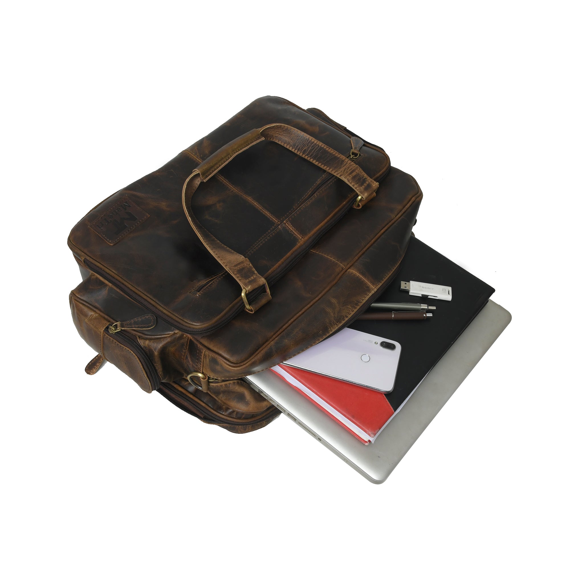 Floyd Handmade Buffalo Leather Office Briefcase thumbnail 6