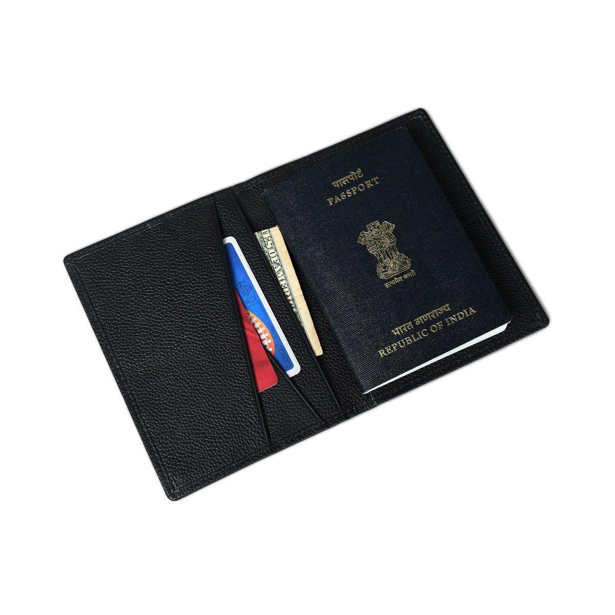 Front Pocket Black Passport Holder thumbnail 2