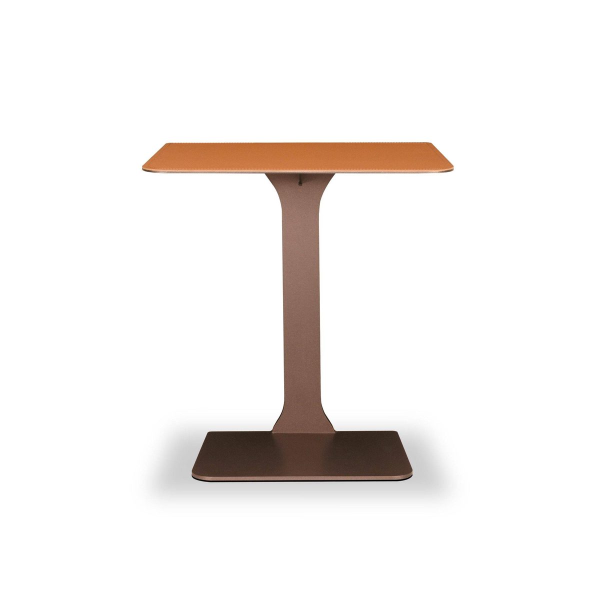 Garett Brown-Grey Leather Side & End Table thumbnail 2