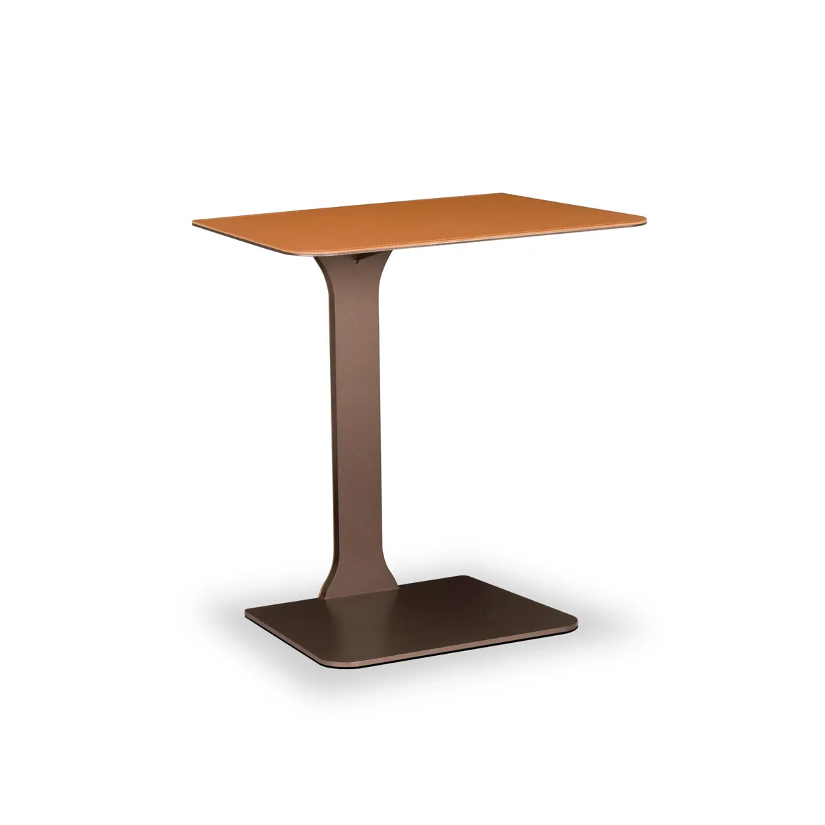 Garett Brown-Grey Leather Side & End Table thumbnail 3
