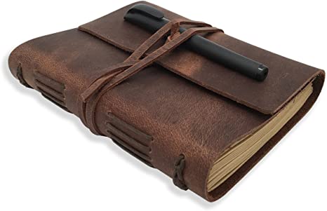 IndiFash Leather Journal Writing Notebook - Genuine Leather Bound Daily Notepad for Men & Women thumbnail 4