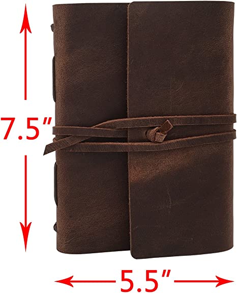 IndiFash Leather Journal Writing Notebook - Genuine Leather Bound Daily Notepad for Men & Women thumbnail 5