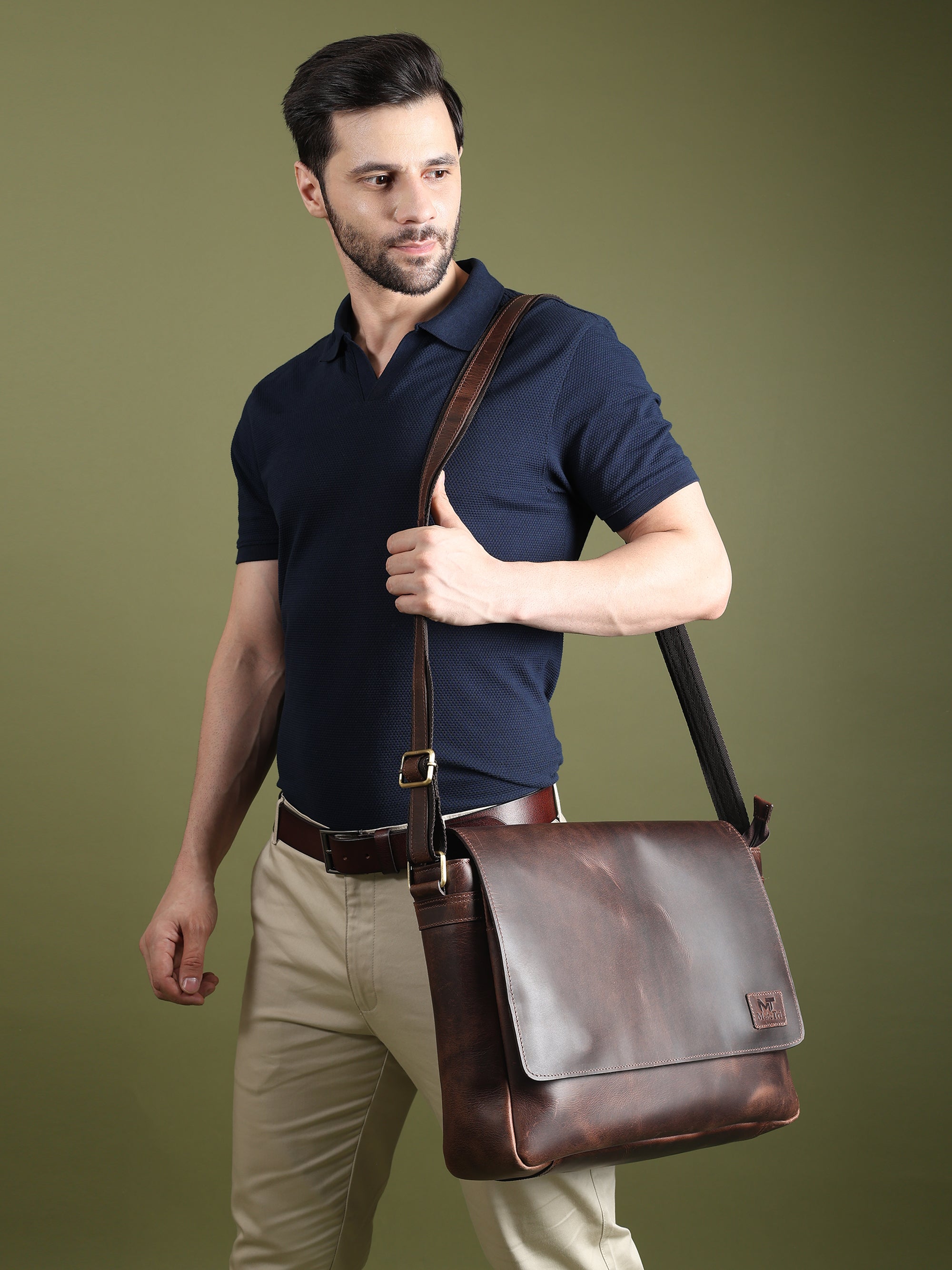 Genuine Sitka Leather Laptop Bag thumbnail 3