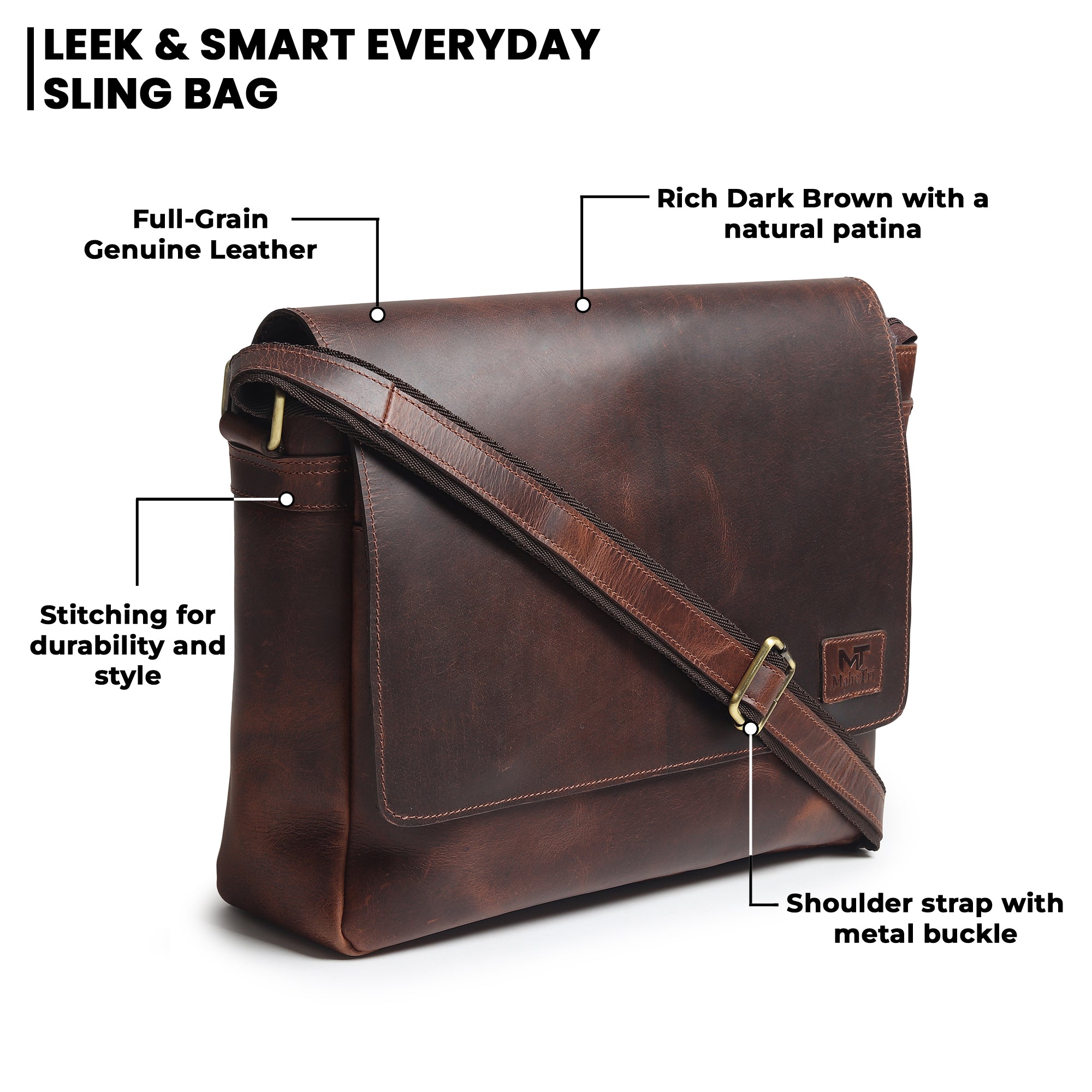 Genuine Sitka Leather Laptop Bag thumbnail 4