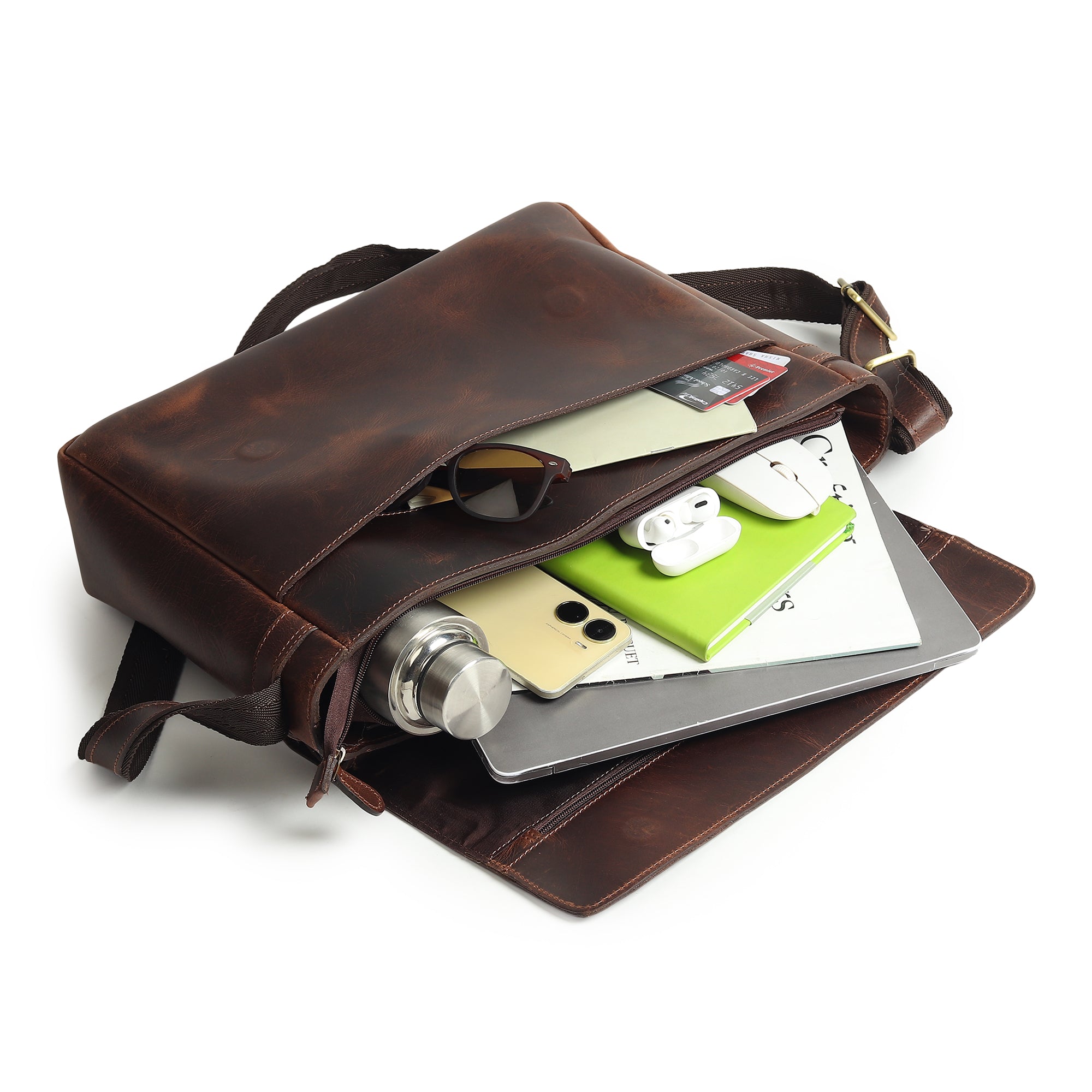 Genuine Sitka Leather Laptop Bag thumbnail 6