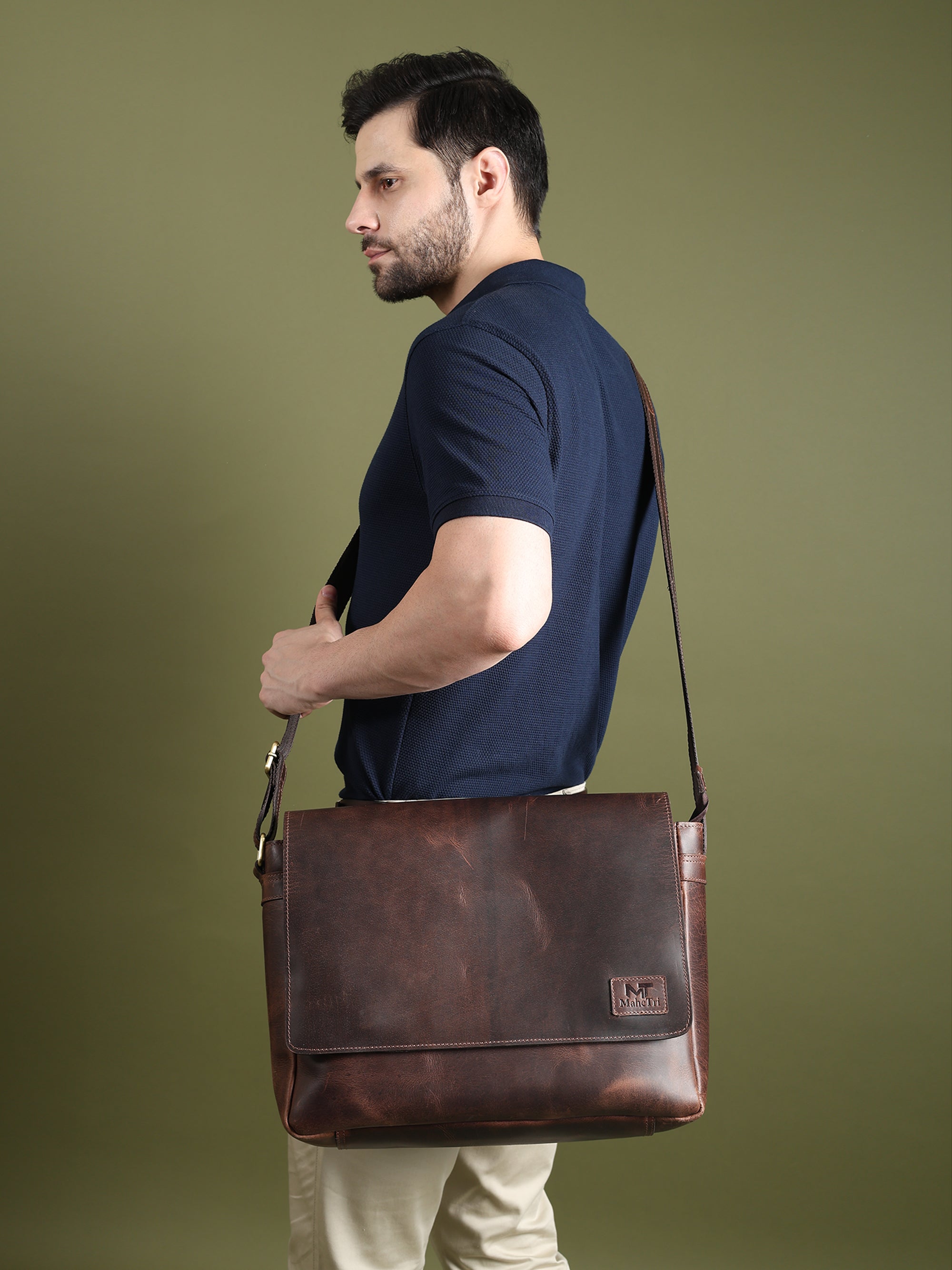 Genuine Sitka Leather Laptop Bag thumbnail 8
