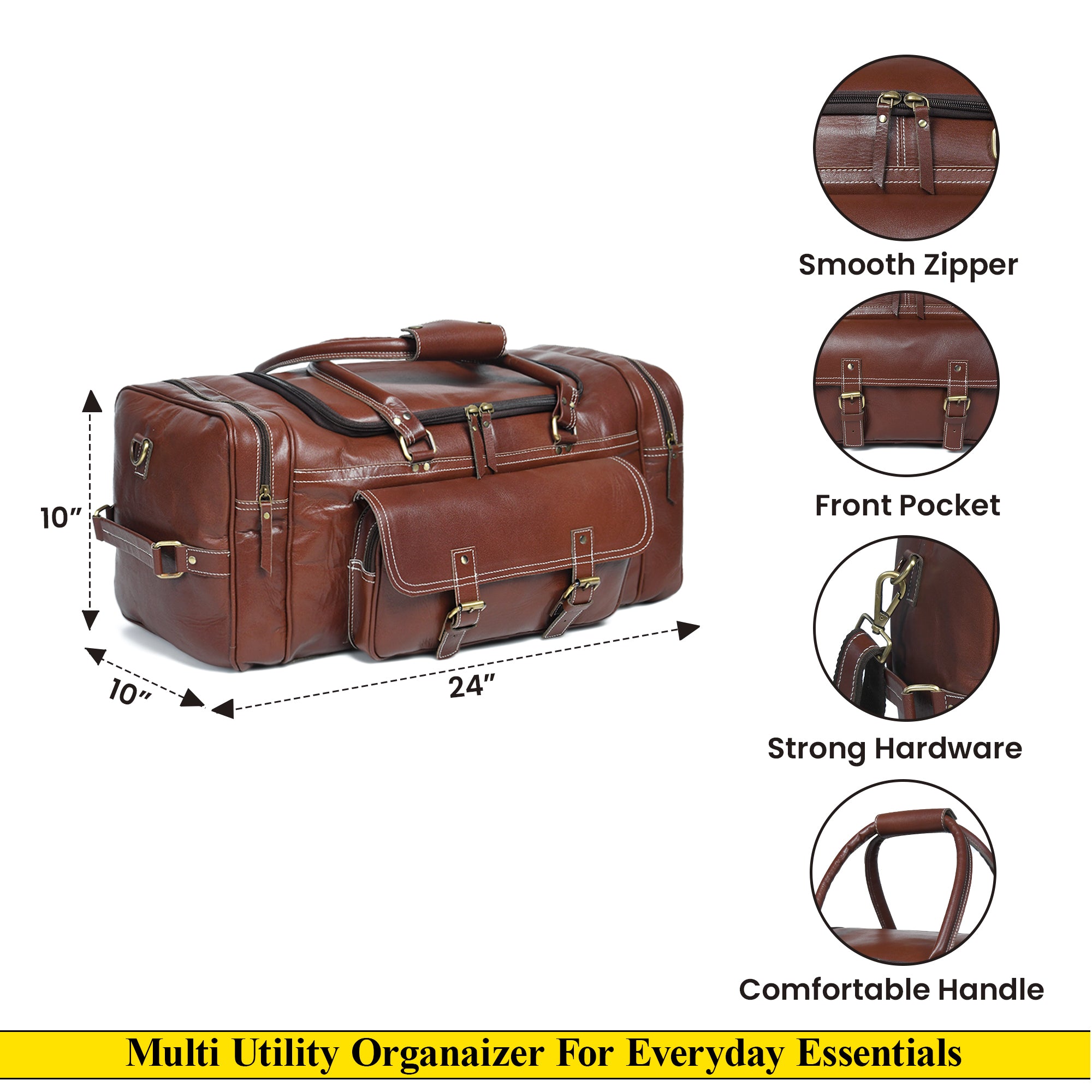 Genuine Leather Travel Duffle Bag thumbnail 28