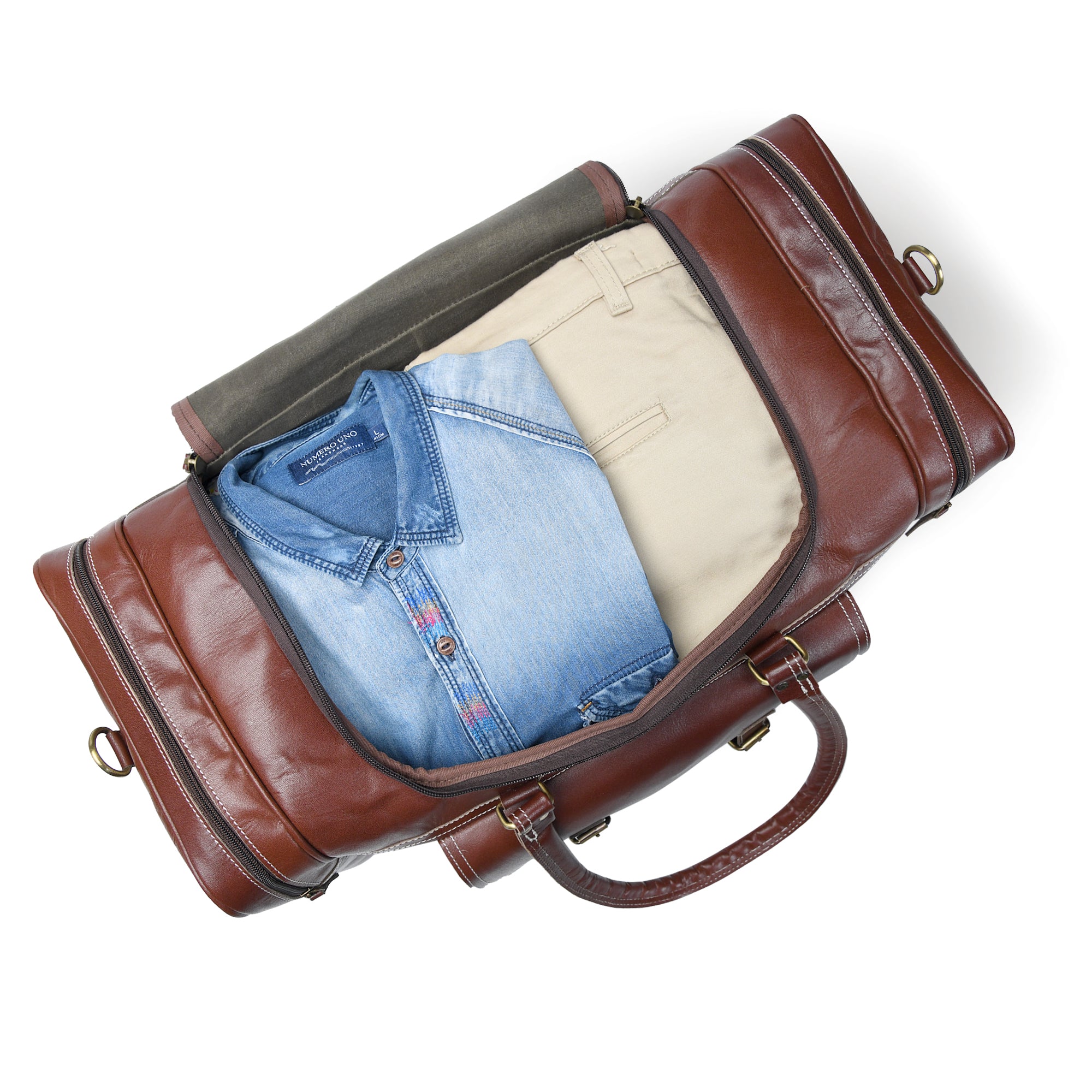 Genuine Leather Travel Duffle Bag thumbnail 32