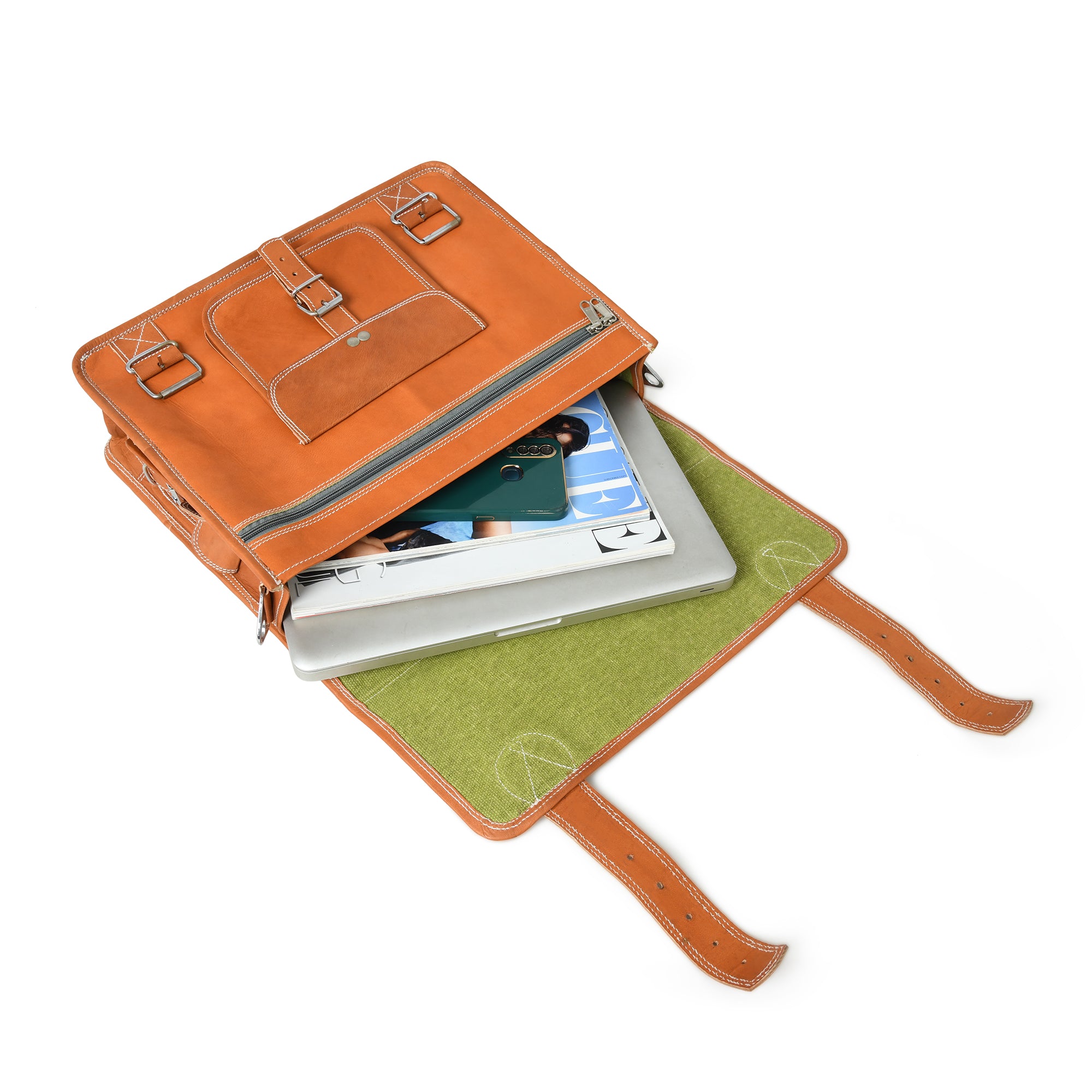Ginger Grip Leather Briefcase thumbnail 4