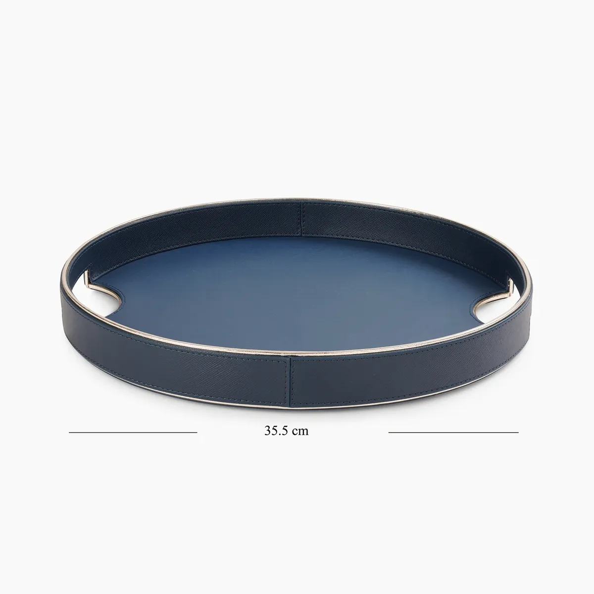 Green Faux Leather Round Serving Tray - Large thumbnail 2