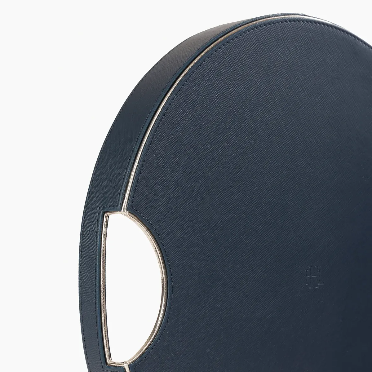 Green Faux Leather Round Serving Tray - Large thumbnail 3