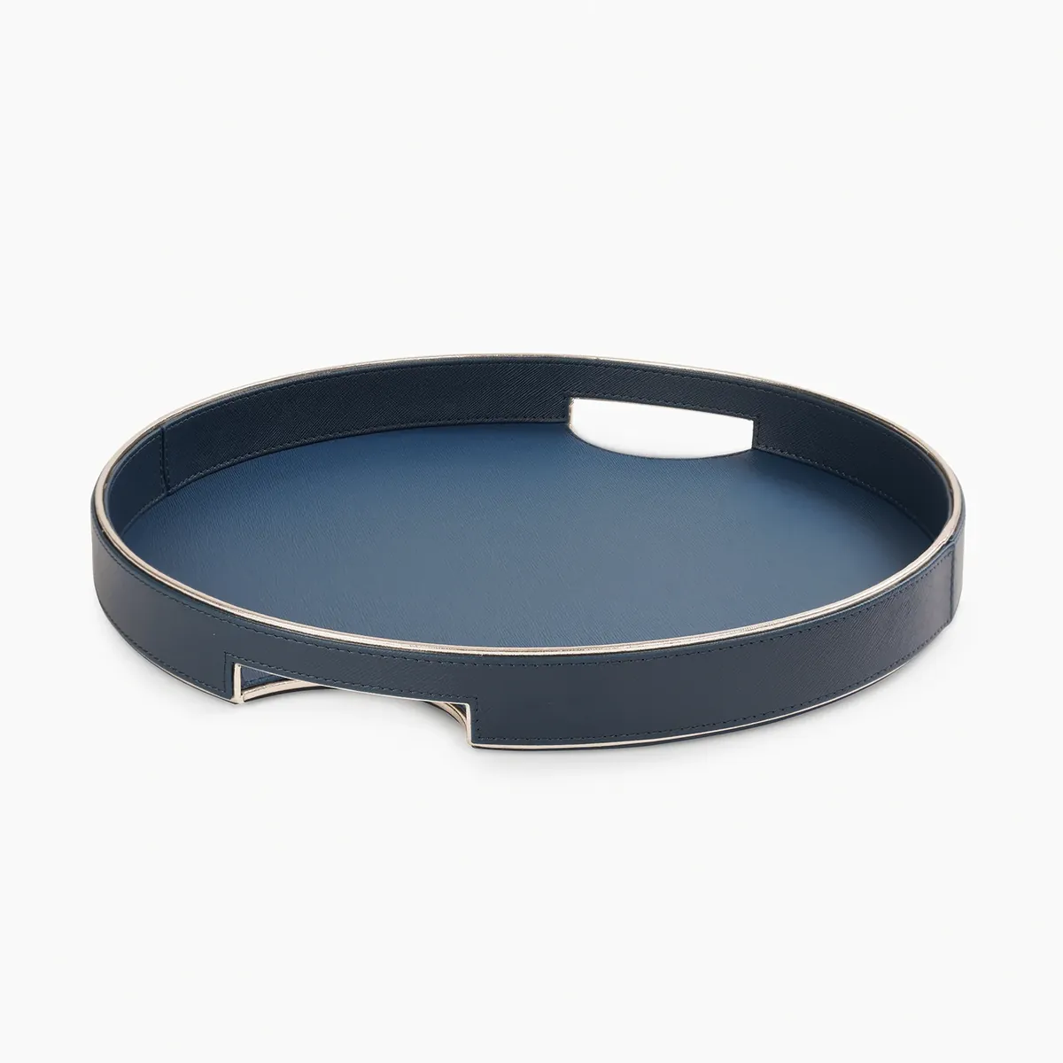 Green Faux Leather Round Serving Tray - Large thumbnail 5