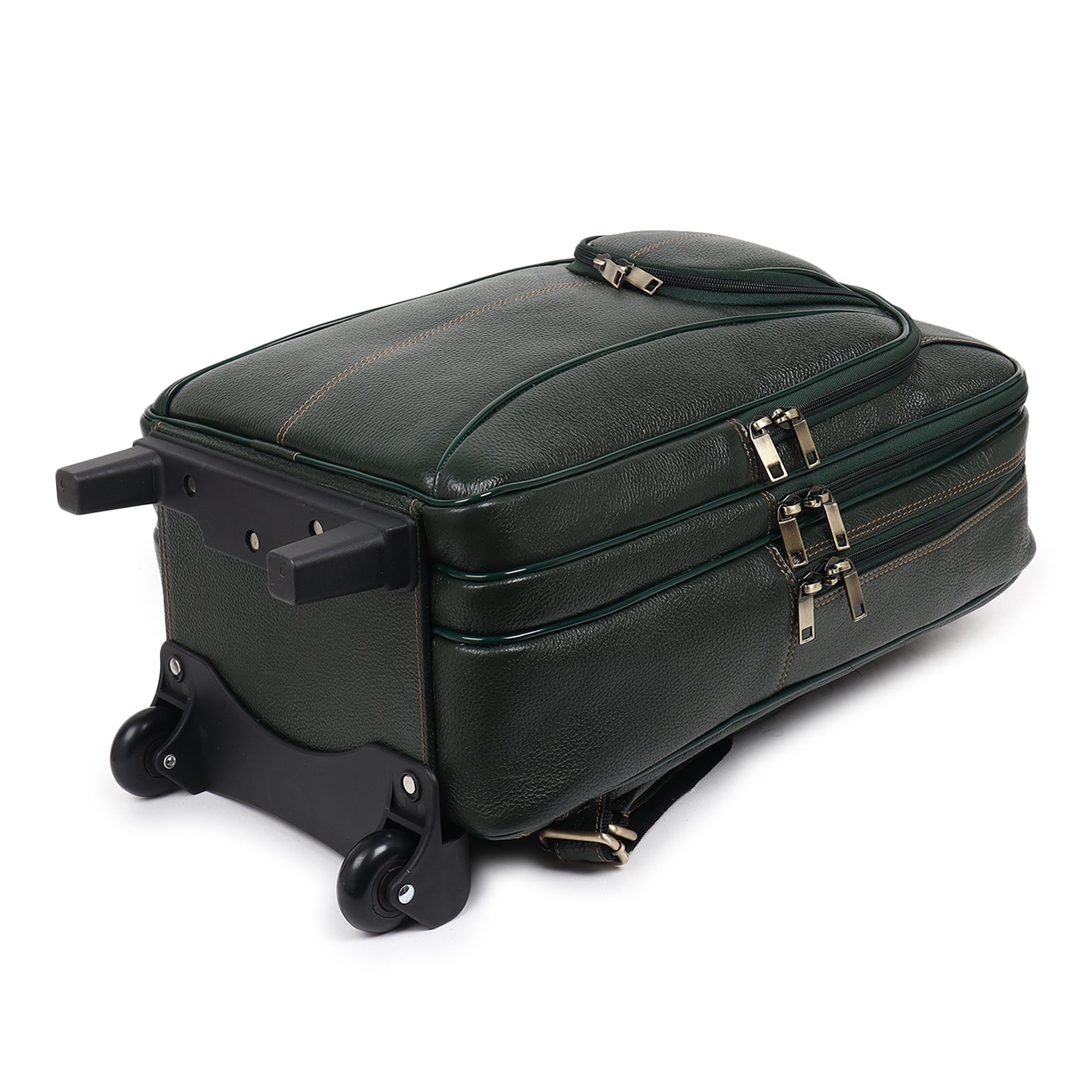 Green Trolley Leather Backpack thumbnail 10