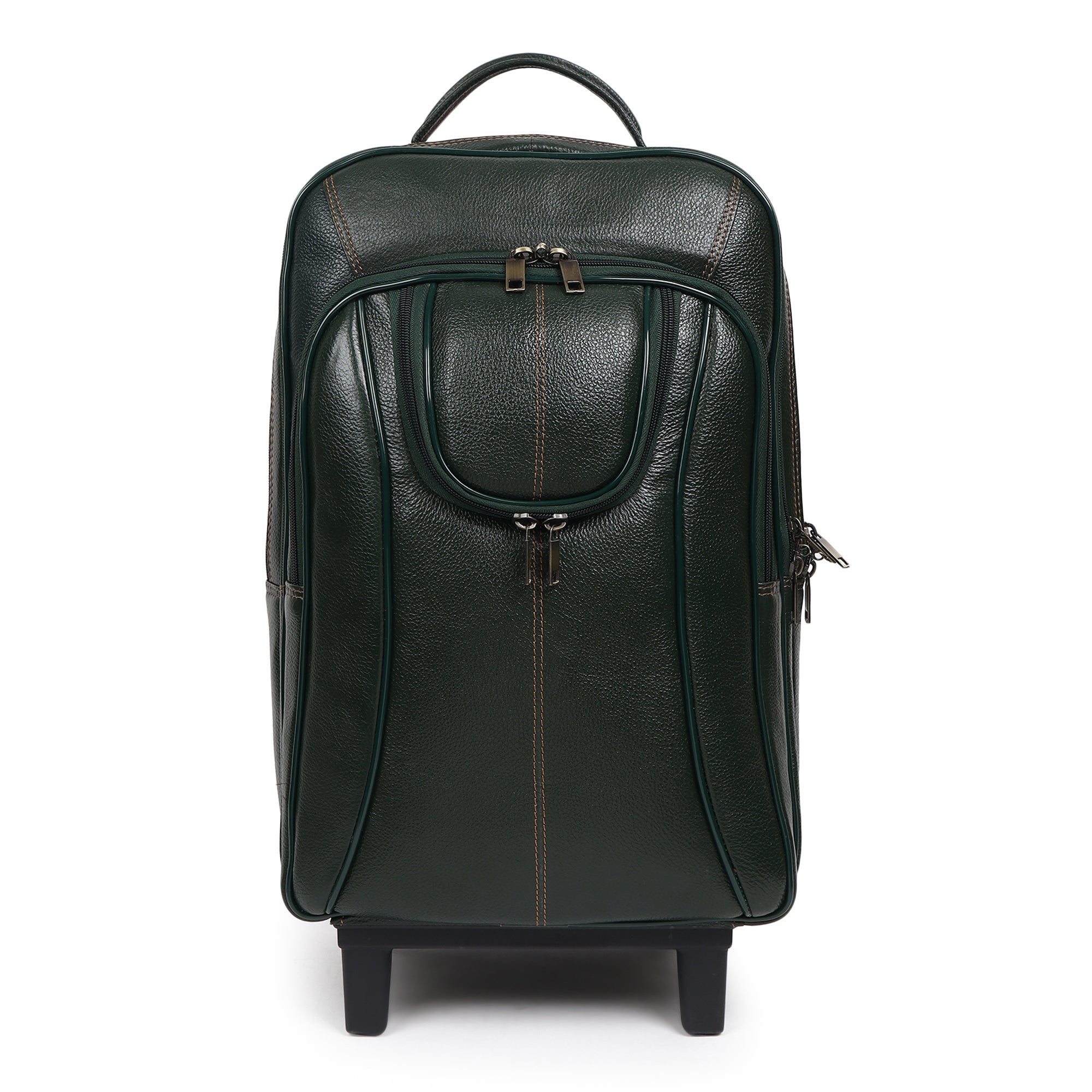 Green Trolley Leather Backpack thumbnail 3