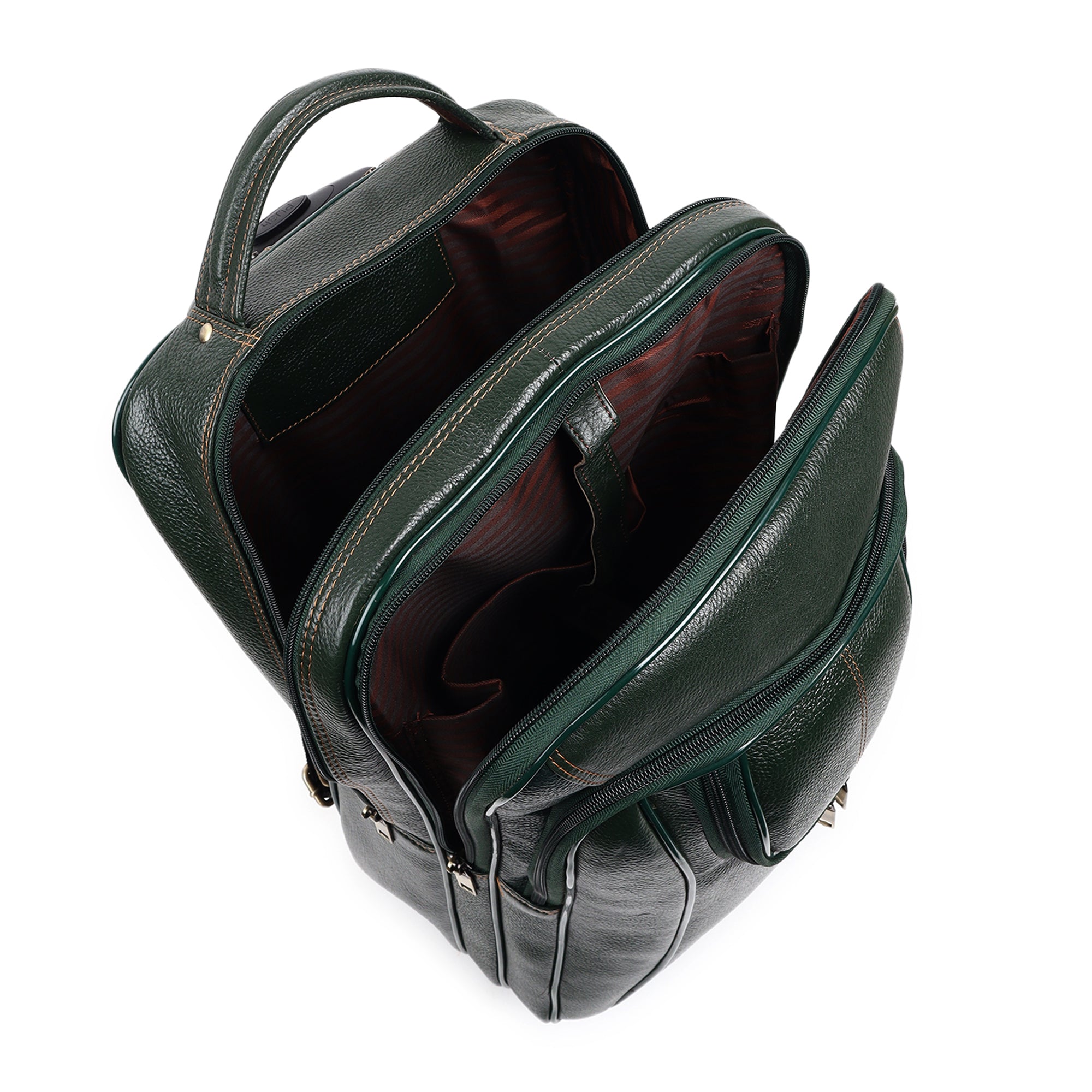 Green Trolley Leather Backpack thumbnail 5