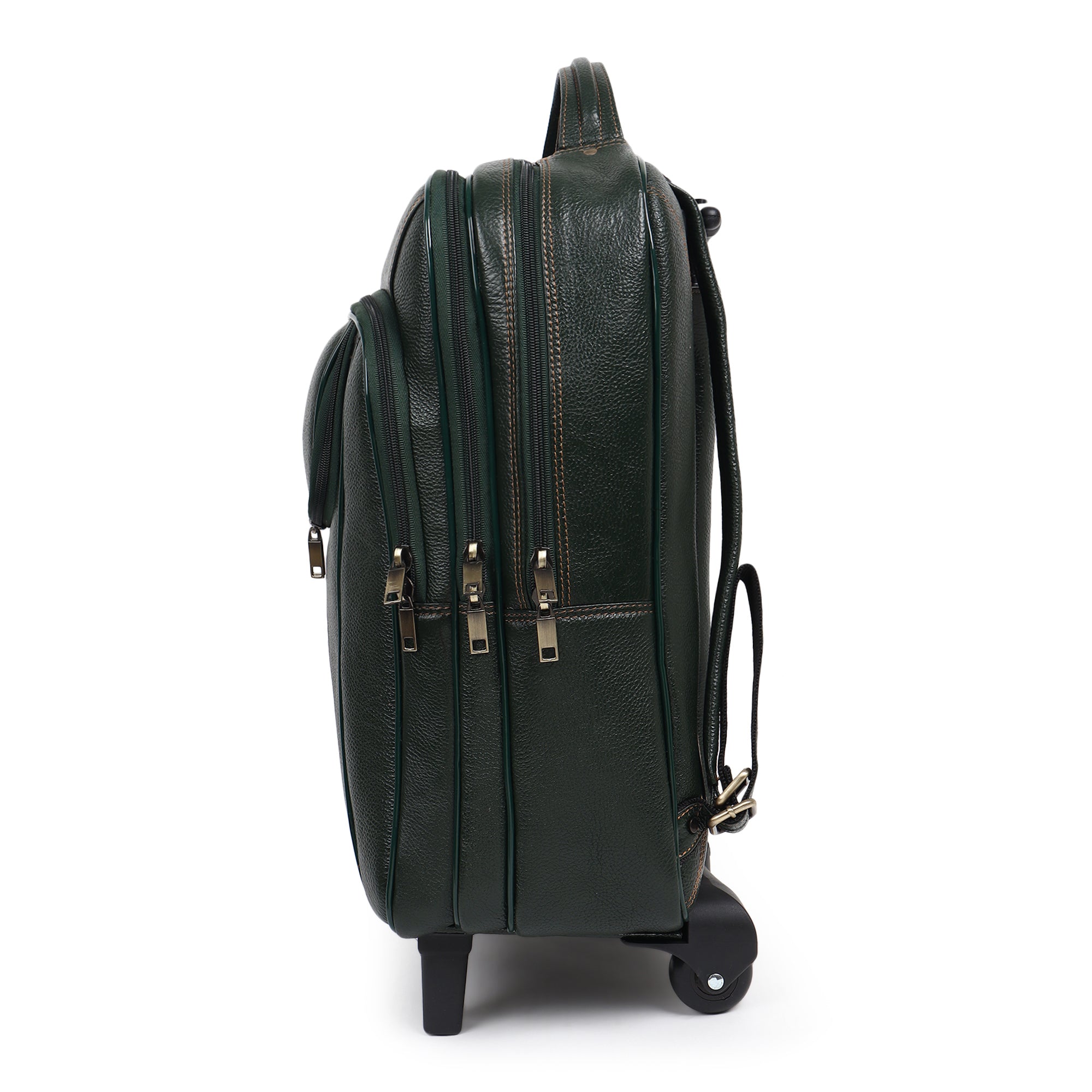 Green Trolley Leather Backpack thumbnail 6