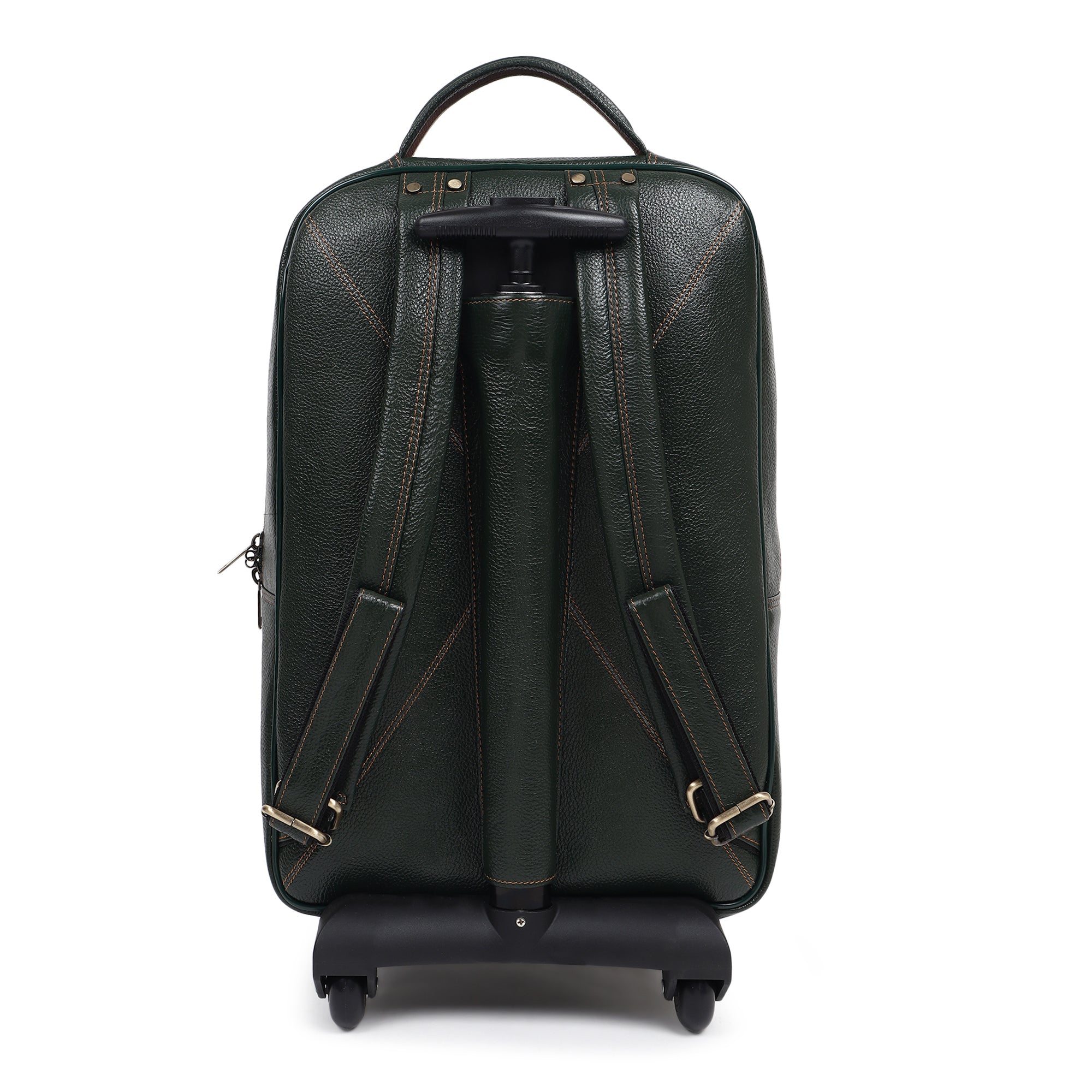 Green Trolley Leather Backpack thumbnail 7