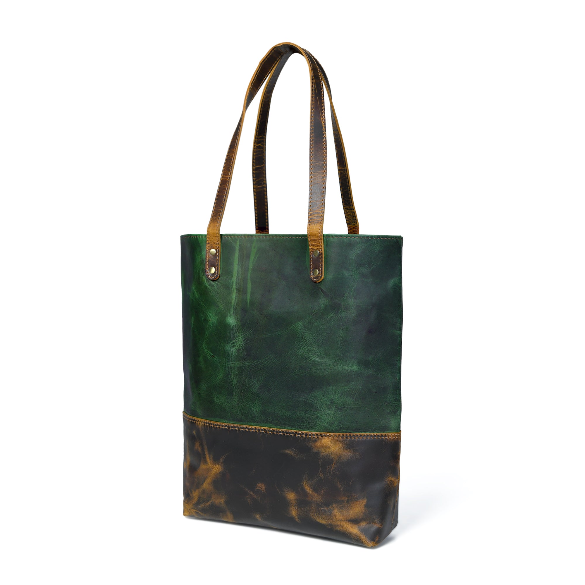 Green Women's Leather Tote thumbnail 2