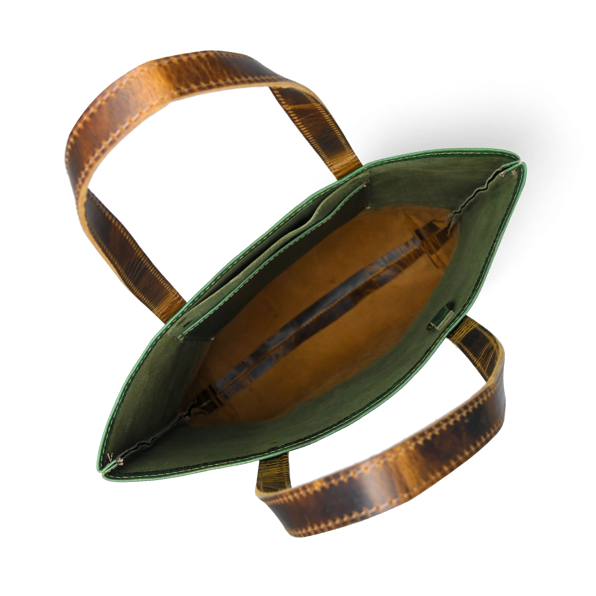 Green Women's Leather Tote thumbnail 8