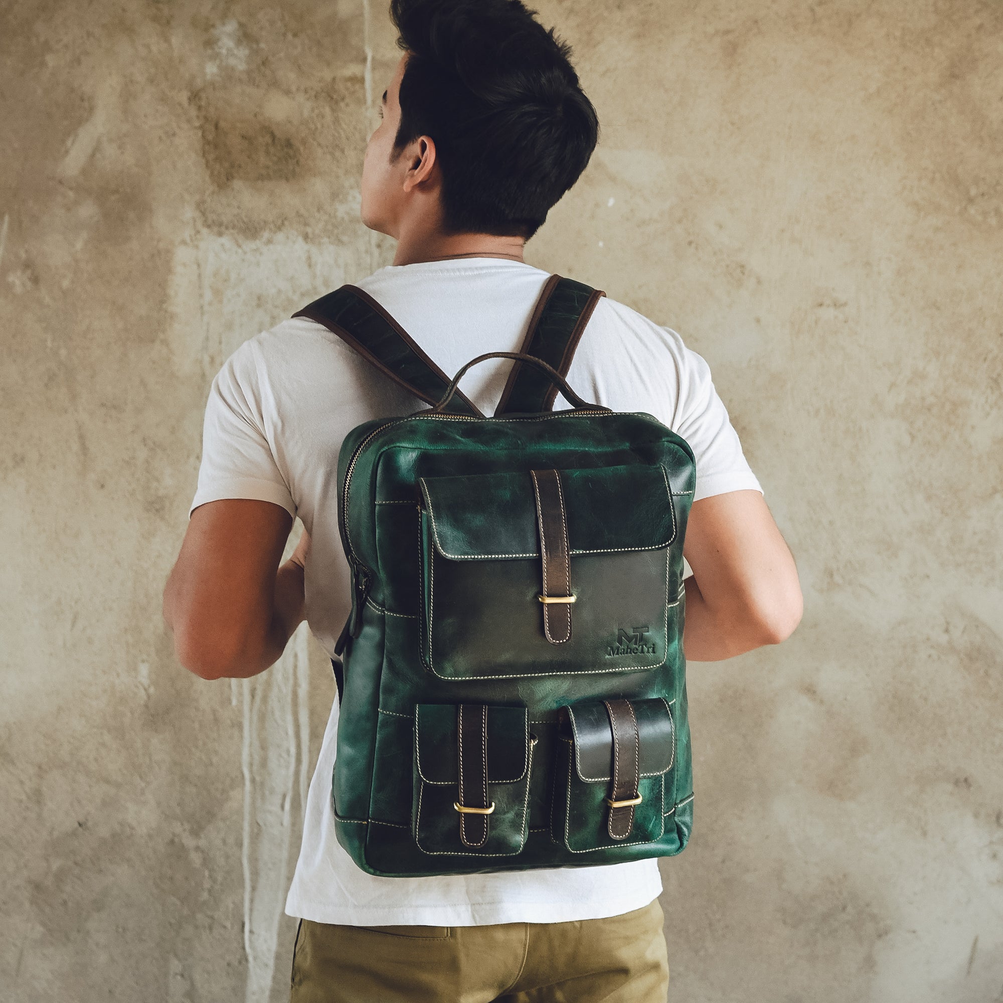 Greenfield Premium Leather Backpack thumbnail 3