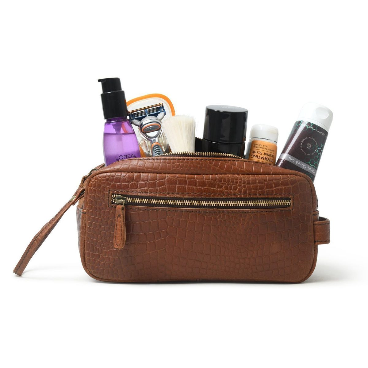 Hairon Croco Leather Toiletry Bag thumbnail 2