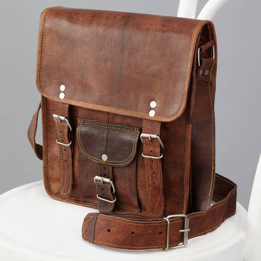 IndiFash - Handcrafted 13″ Retro laptop Leather Bag | 100% Genuine Leather thumbnail 4
