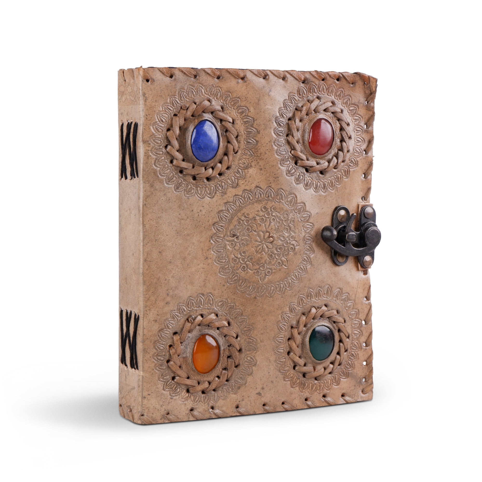 Handcrafted Vintage 4 Stone Leather Diary thumbnail 3