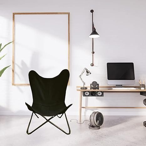 Handmade crafted black Canvas Butterfly chair thumbnail 2