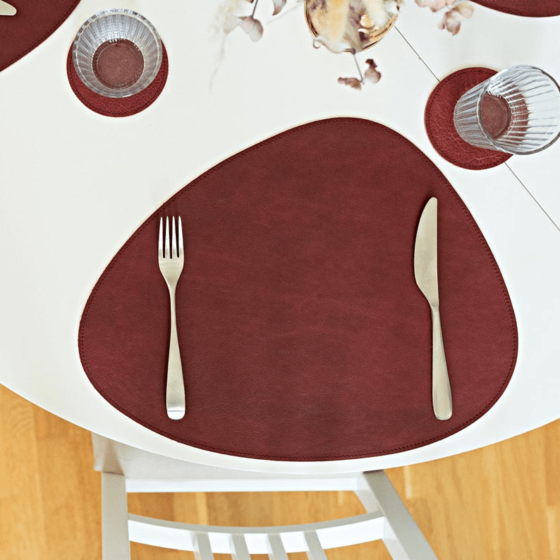 Handmade Genuine Leather Triangular Placemats thumbnail 3