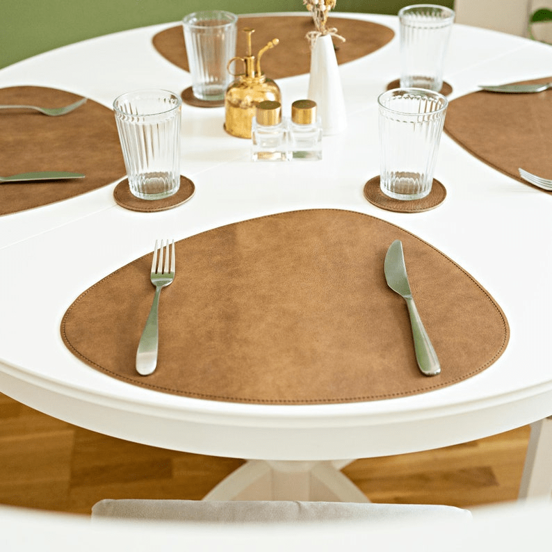 Handmade Genuine Leather Triangular Placemats thumbnail 4