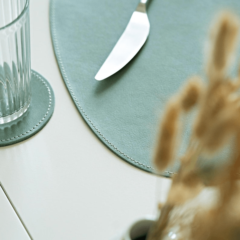 Handmade Genuine Leather Triangular Placemats thumbnail 5